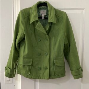 Wool double breasted short peacoat